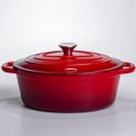 Чавунна гусятниця з емальованим покриттям 4 л, червона Yiwu HP-FLG-18 RED