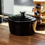 Емальована чавунна каструля 4 л, чорний Yiwu HP-FLG-1 BLACK - Зображення 2