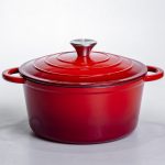 Емальована чавунна каструля 4 л, червона Yiwu HP-FLG-1 RED
