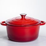 Емальована чавунна каструля 5 л, червона Yiwu HP-FLG-2 RED