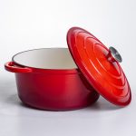 Емальована чавунна каструля 5 л, червона Yiwu HP-FLG-2 RED - Зображення 3