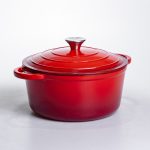 Емальована чавунна каструля 5 л, червона Yiwu HP-FLG-2 RED - Зображення 6