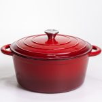 Емальована чавунна каструля 6,5 л, червона Yiwu HP-FLG-3 RED