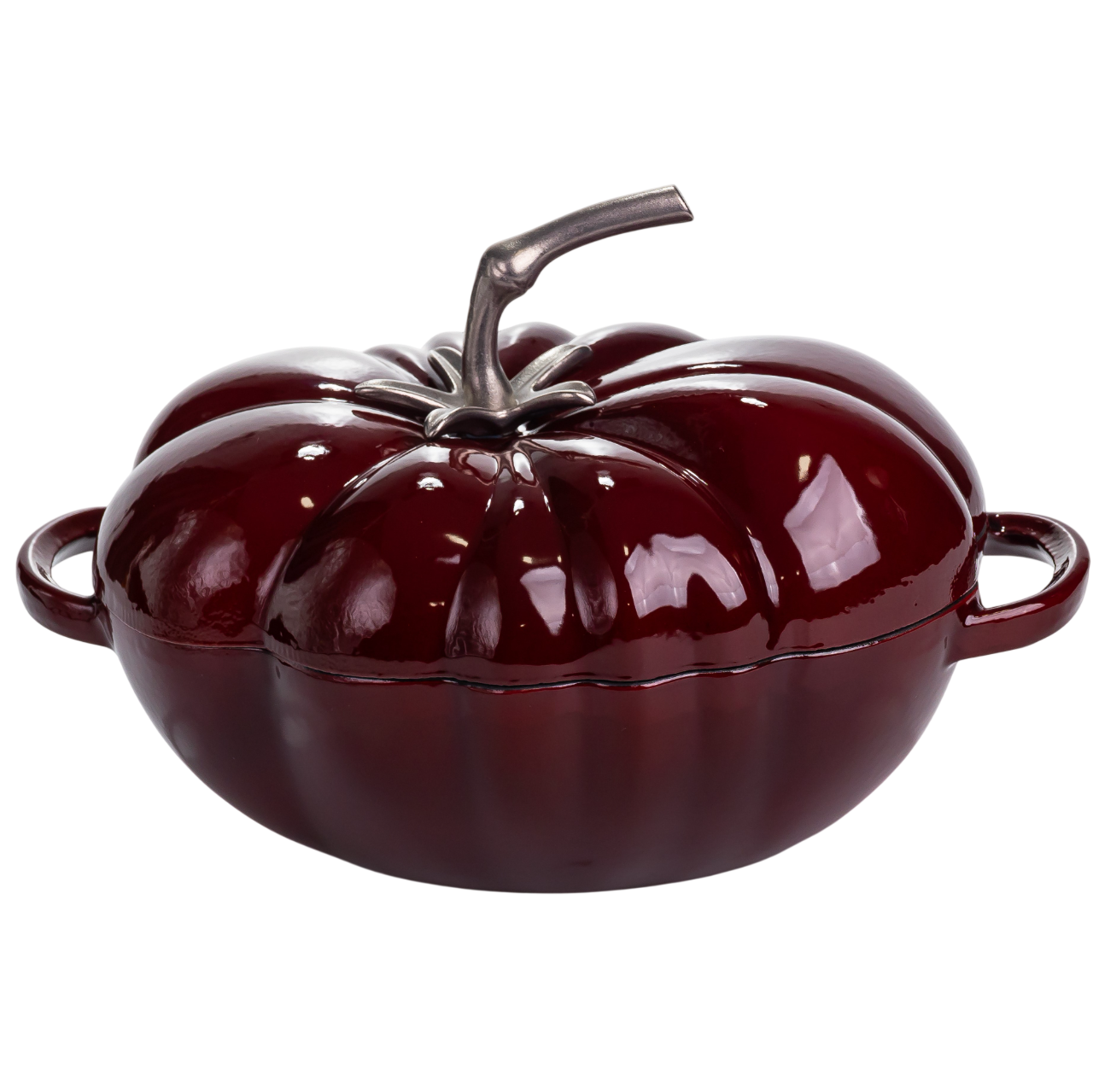 kastryulya_chugunnaya_emalirovannaya_iron_tomato_2_5_l_burgundi Емальована чавунна каструля Iron Tomato 2,5 л, бургунді Yiwu HP-FLG-20 - Зображення 1