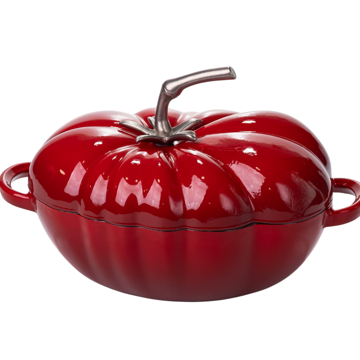 kastryulya_chugunnaya_emalirovannaya_iron_tomato_2_5_l_krasnyy Емальована чавунна каструля Iron Tomato 2,5 л, червона Yiwu HP-FLG-20 RED - Зображення 1