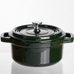 Емальована чавунна кокотниця 2 л, малахіт Yiwu HP-FLG-8 green