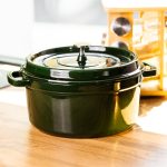 Емальована чавунна кокотниця 2 л, малахіт Yiwu HP-FLG-8 green - Зображення 2