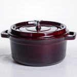 Емальована чавунна кокотниця 4,5 л, бургунді Yiwu HP-FLG-11