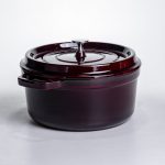 Емальована чавунна кокотниця 4,5 л, бургунді Yiwu HP-FLG-11 - Зображення 6