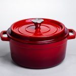 Емальована чавунна кокотниця 4,5 л, червона Yiwu HP-FLG-4 RED