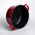 Емальована чавунна кокотниця 4,5 л, червона Yiwu HP-FLG-4 RED - Зображення 5