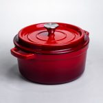 Емальована чавунна кокотниця 4,5 л, червона Yiwu HP-FLG-4 RED - Зображення 6