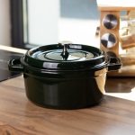 Емальована чавунна кокотниця 4,5 л, малахіт Yiwu HP-FLG-11 green - Зображення 2