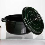 Емальована чавунна кокотниця 4,5 л, малахіт Yiwu HP-FLG-11 green - Зображення 3