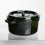 Емальована чавунна кокотниця 4,5 л, малахіт Yiwu HP-FLG-11 green - Зображення 6