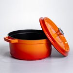 Емальована чавунна кокотниця 4,5 л, помаранчева Yiwu HP-FLG-4 ORANGE - Зображення 3