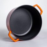 Емальована чавунна кокотниця 4,5 л, помаранчева Yiwu HP-FLG-4 ORANGE - Зображення 5