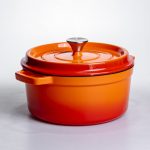 Емальована чавунна кокотниця 4,5 л, помаранчева Yiwu HP-FLG-4 ORANGE - Зображення 6