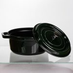 Емальована чавунна кокотниця 4 л, малахіт Yiwu HP-FLG-10 green - Зображення 3
