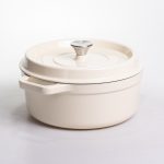 Емальована чавунна кокотниця 5,5 л, бежевий Yiwu HP-FLG-5 WHITE - Зображення 6