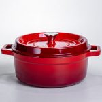 Емальована чавунна кокотниця 5,5 л, червона Yiwu HP-FLG-5 RED