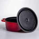 Емальована чавунна кокотниця 5,5 л, червона Yiwu HP-FLG-5 RED - Зображення 4