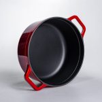 Емальована чавунна кокотниця 5,5 л, червона Yiwu HP-FLG-5 RED - Зображення 5