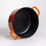 Емальована чавунна кокотниця 5,5 л, помаранчева Yiwu HP-FLG-5 ORANGE - Зображення 5