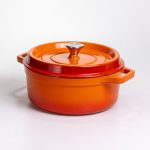 Емальована чавунна кокотниця 5,5 л, помаранчева Yiwu HP-FLG-5 ORANGE - Зображення 6