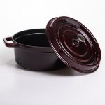 Емальована чавунна кокотниця 6,5 л, бургунді Yiwu HP-FLG-12 - Зображення 3