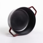 Емальована чавунна кокотниця 6,5 л, бургунді Yiwu HP-FLG-12 - Зображення 5