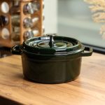Емальована чавунна кокотниця 6,5 л, малахіт Yiwu HP-FLG-12 green - Зображення 2