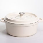 Емальована чавунна кокотниця 6 л, бежевий Yiwu HP-FLG-6 WHITE