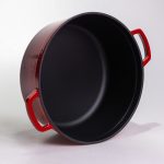 Емальована чавунна кокотниця 6 л, червона Yiwu HP-FLG-6 RED - Зображення 5