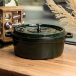 Емальована чавунна кокотниця 6 л, малахіт Yiwu HP-FLG-13 green - Зображення 2