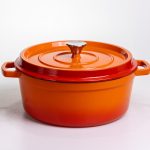 Емальована чавунна кокотниця 6 л, помаранчева Yiwu HP-FLG-6 ORANGE - Зображення 5