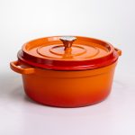 Емальована чавунна кокотниця 6 л, помаранчева Yiwu HP-FLG-6 ORANGE - Зображення 4