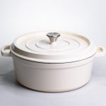Емальована чавунна кокотниця 7,5 л, бежевий Yiwu HP-FLG-7 WHITE
