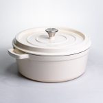 Емальована чавунна кокотниця 7,5 л, бежевий Yiwu HP-FLG-7 WHITE - Зображення 6