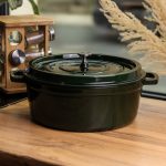 Емальована чавунна кокотниця 7,5 л, малахіт Yiwu HP-FLG-14 green - Зображення 2