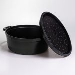 Емальована чавунна кокотниця 7,5 л, малахіт Yiwu HP-FLG-14 green - Зображення 4