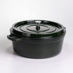 Емальована чавунна кокотниця 7,5 л, малахіт Yiwu HP-FLG-14 green - Зображення 6
