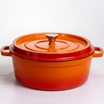 Емальована чавунна кокотниця 7,5 л, помаранчева Yiwu HP-FLG-7 ORANGE