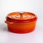 Емальована чавунна кокотниця 7,5 л, помаранчева Yiwu HP-FLG-7 ORANGE - Зображення 6