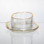 Набір скляних піал з блюдцями Gold Rimmed 200 мл із золотою окантовкою Yiwu HP-34-91 - Зображення 4