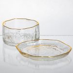 Набір скляних піал з блюдцями Gold Rimmed 200 мл із золотою окантовкою Yiwu HP-34-91 - Зображення 5