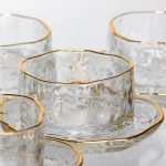 Набір скляних піал з блюдцями Gold Rimmed 200 мл із золотою окантовкою Yiwu HP-34-91 - Зображення 6