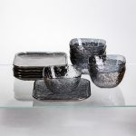 Набір скляних піал "Кришталеве сяйво" 250 мл з блюдцями Yiwu HP-34-112