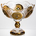 Скляна ваза для фруктів Gold Glass 22 см Yiwu HP-34-140