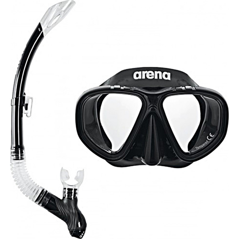 30550550270317_4e13a5f512 Набір маска та трубка Arena PREMIUM SNORKELING SET JR чорний Діт OSFM - Зображення 1